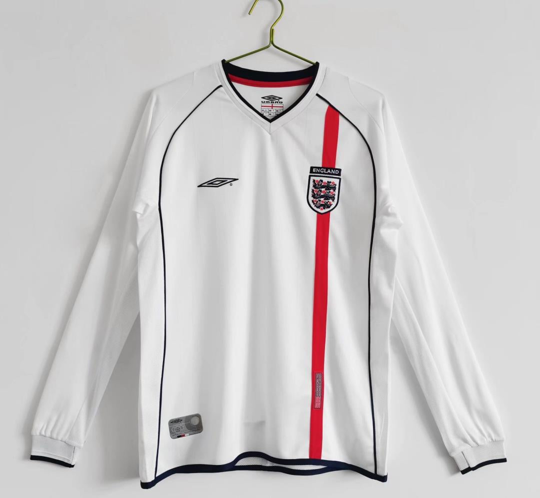 Angleterre Maillot Manches Longues Domicile Rétro 2002