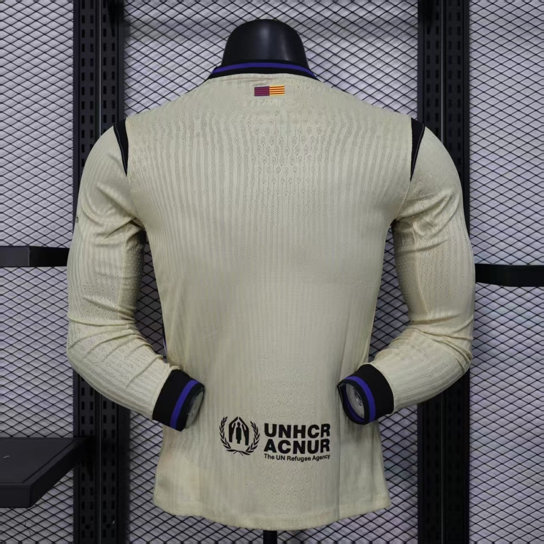 Barcelone Maillot Manches Longues Extérieur 24/25 – Version Player
