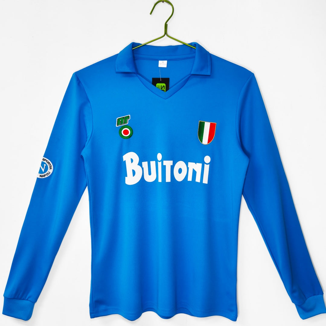 Naples Maillot Manches Longues Domicile Rétro 1987/1988
