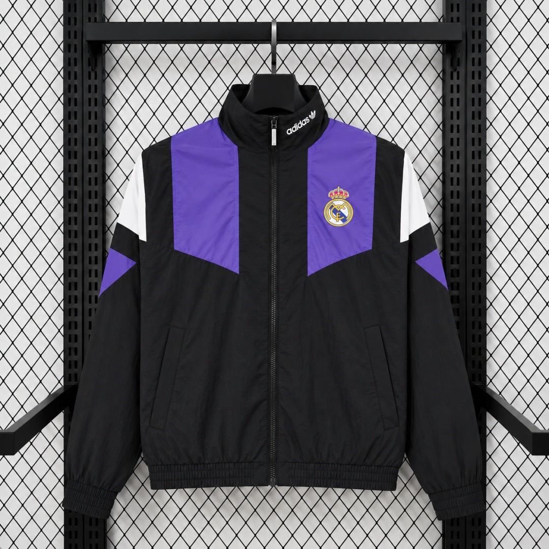 Real Madrid Veste Coupe-Vent – Noire et violette – vue avant