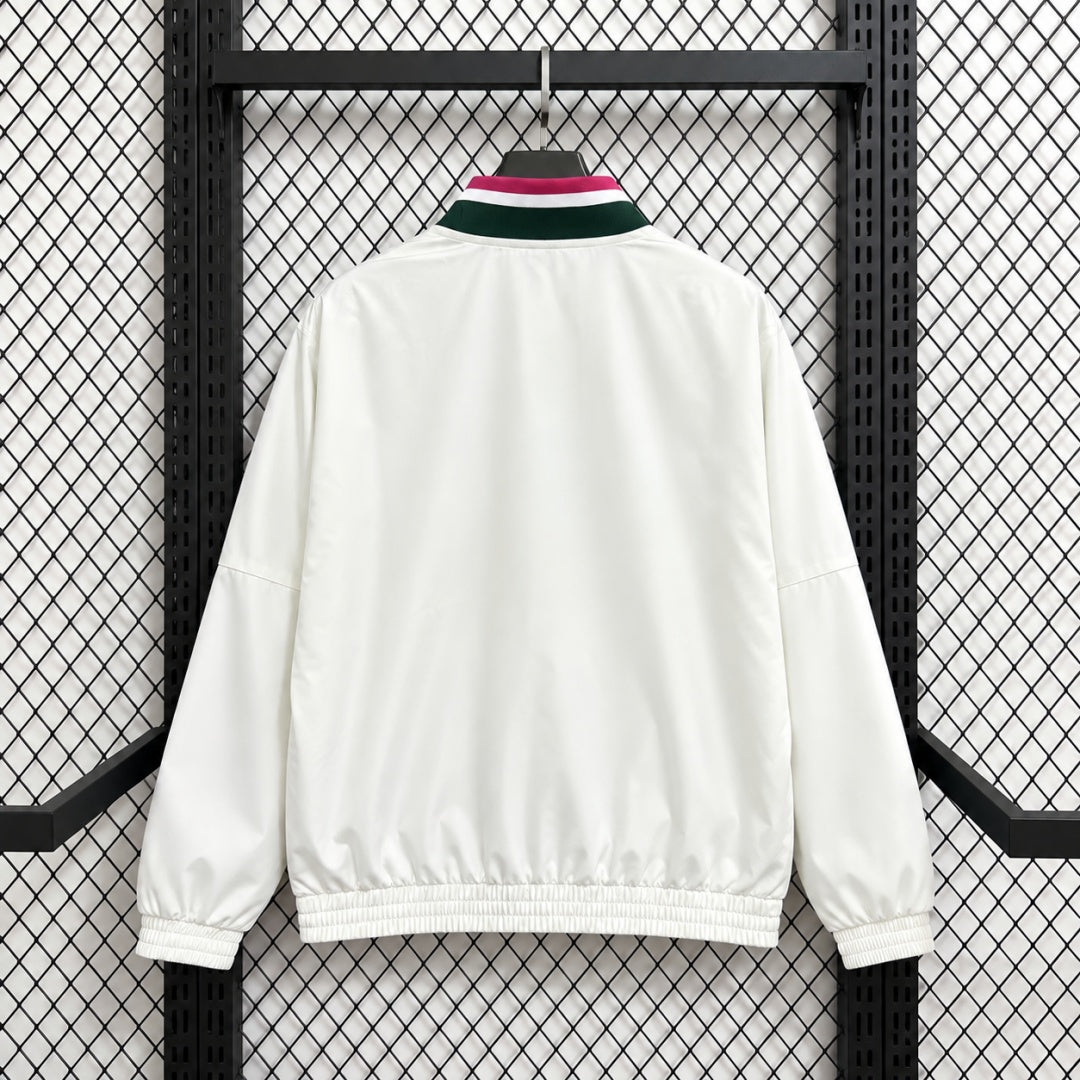 Real Madrid Veste Coupe-Vent – Blanche – Motifs géométriques – vue arrière