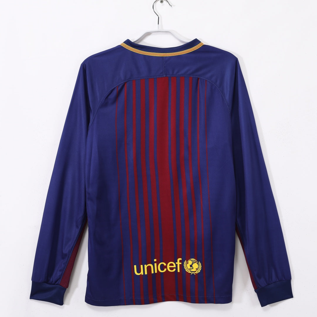 Barcelone Maillot Manches Longues Domicile Rétro 2017/2018