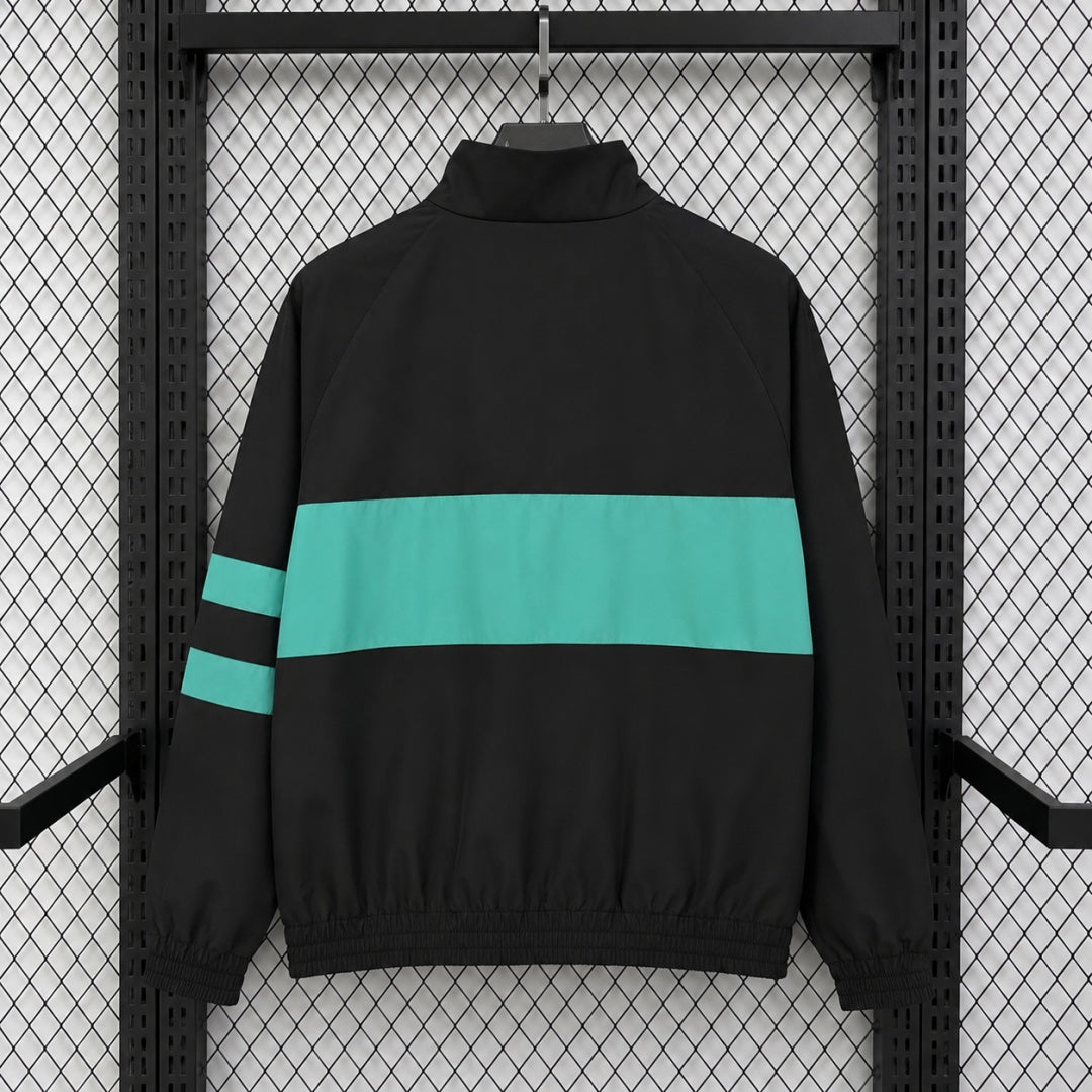 Barcelone Veste Coupe-Vent – Noire et turquoise – vue arrière