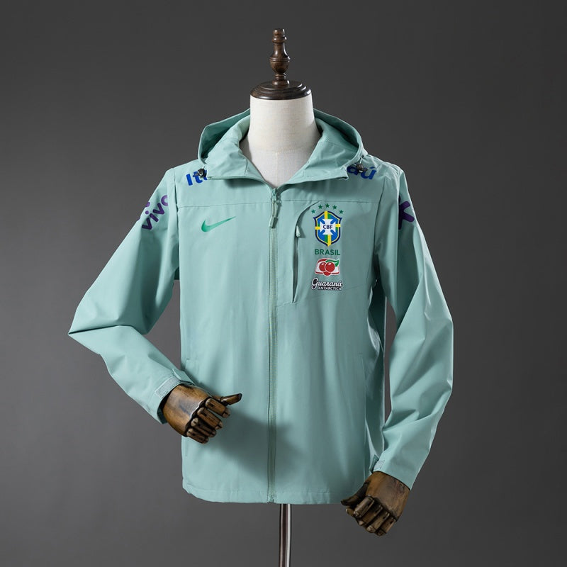 Brésil Veste Coupe-Vent Réversible – Vert menthe – vue avant