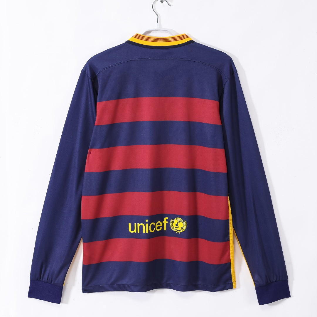 Barcelone Maillot Manches Longues Domicile Rétro 2015/2016