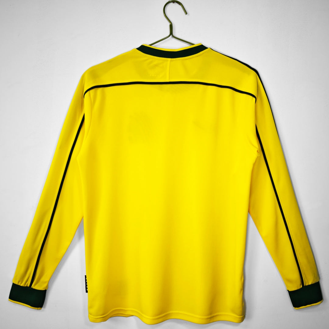 Brésil Maillot Manches Longues Domicile Rétro 1998