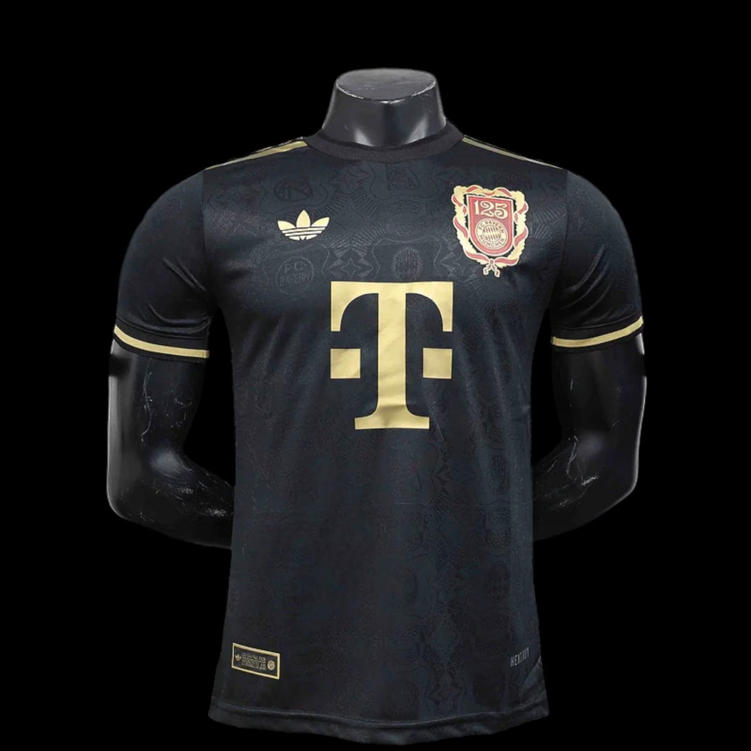 Bayern Munich Maillot 125th Anniversary Noir – Version Player – face