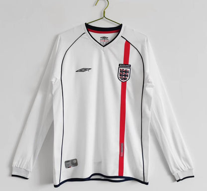 Angleterre Maillot Manches Longues Domicile Rétro 2002