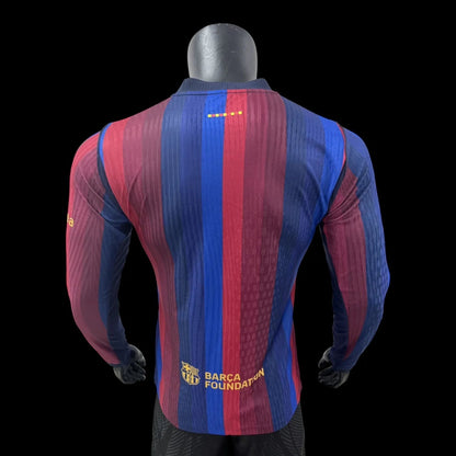 Barcelone Maillot Manches Longues Domicile 26/27 – Version Player