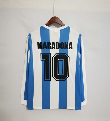 Argentine Maillot Manches Longues Domicile Rétro 1986