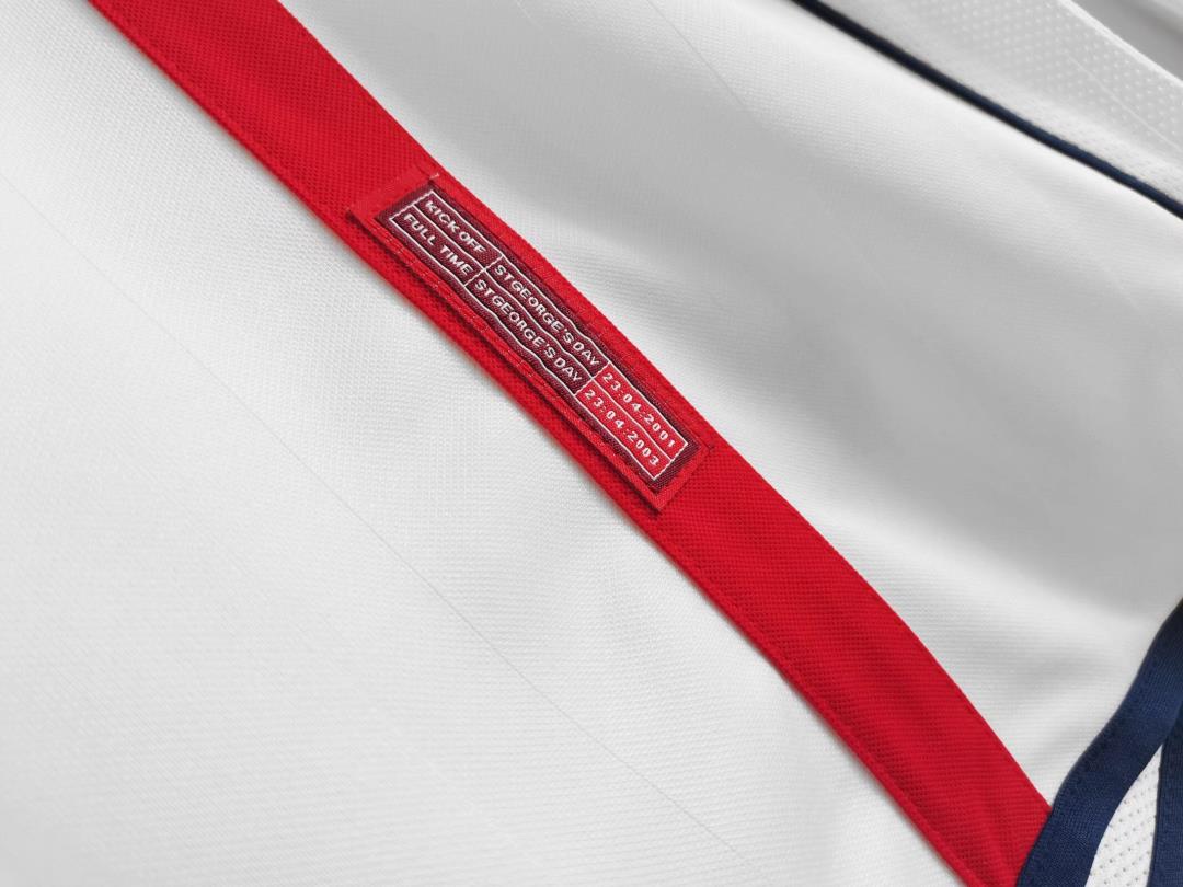 Angleterre Maillot Manches Longues Domicile Rétro 2002