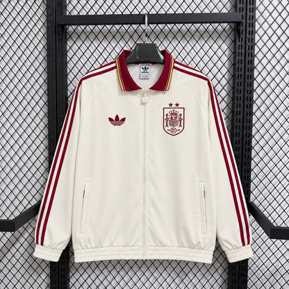 Espagne Veste Coupe-Vent – Écru et bordeaux – Col polo – vue avant