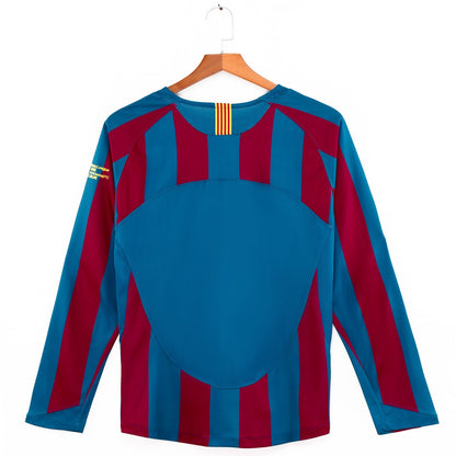 Barcelone Maillot Manches Longues Domicile Rétro 2005/2006