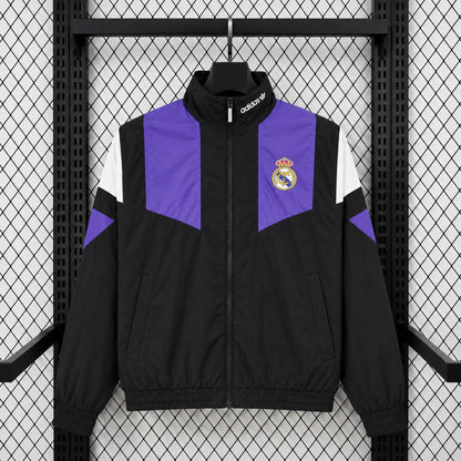 Real Madrid Veste Coupe-Vent – Noire et violette – vue avant