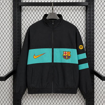 Barcelone Veste Coupe-Vent – Noire et turquoise – vue avant