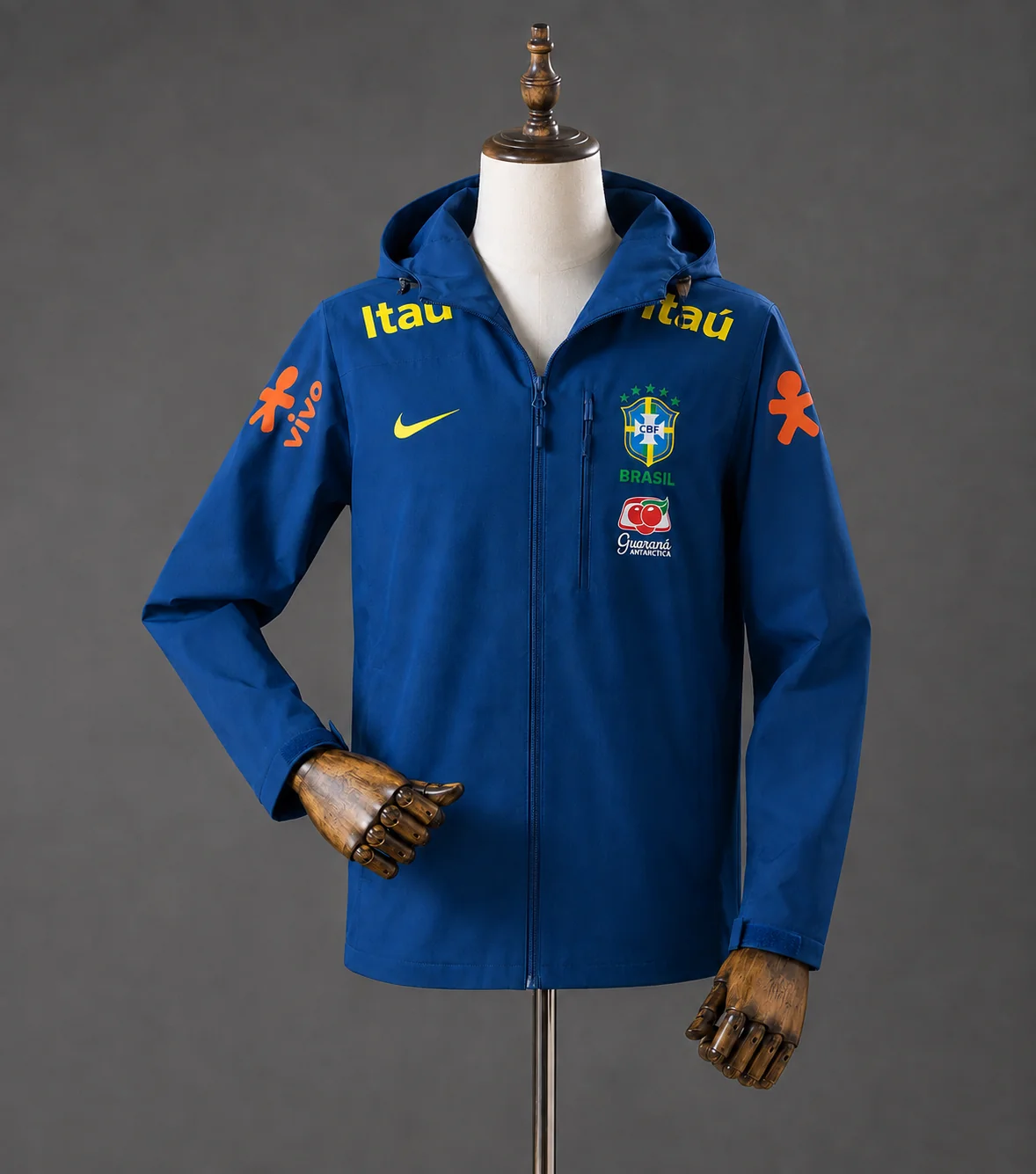 Brésil Veste Coupe-Vent Réversible – Bleue – vue avant