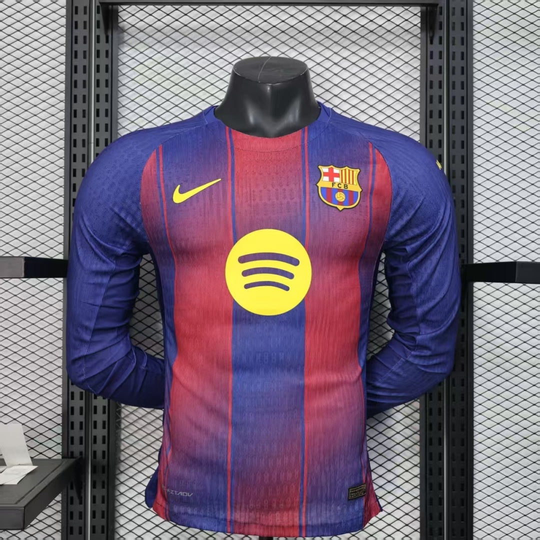 Barcelone Maillot Manches Longues Domicile 25/26 – Version Player