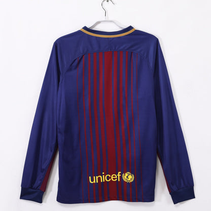 Barcelone Maillot Manches Longues Domicile Rétro 2017/2018