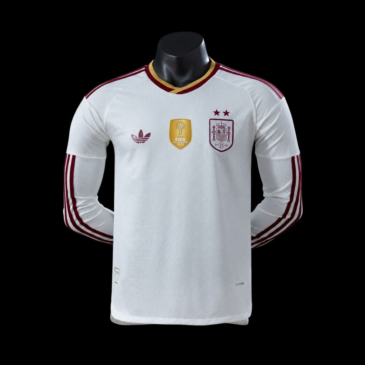 Espagne Maillot Manches Longues 2 Étoiles Extérieur CDM 26 – Version Player