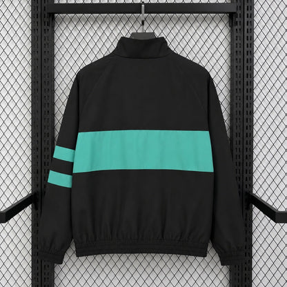 Barcelone Veste Coupe-Vent – Noire et turquoise – vue arrière