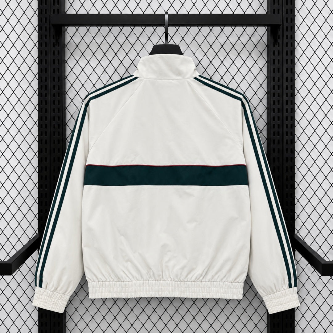 Real Madrid Veste Coupe-Vent – Blanche et vert foncé – vue arrière