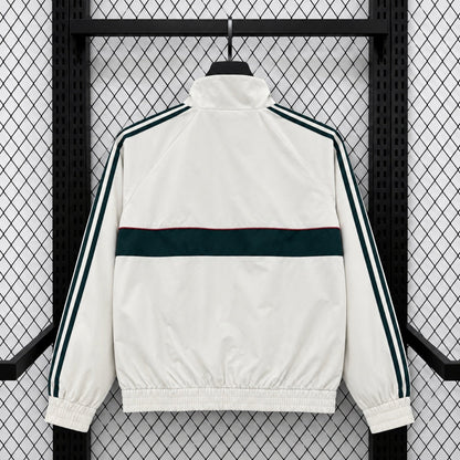 Real Madrid Veste Coupe-Vent – Blanche et vert foncé – vue arrière