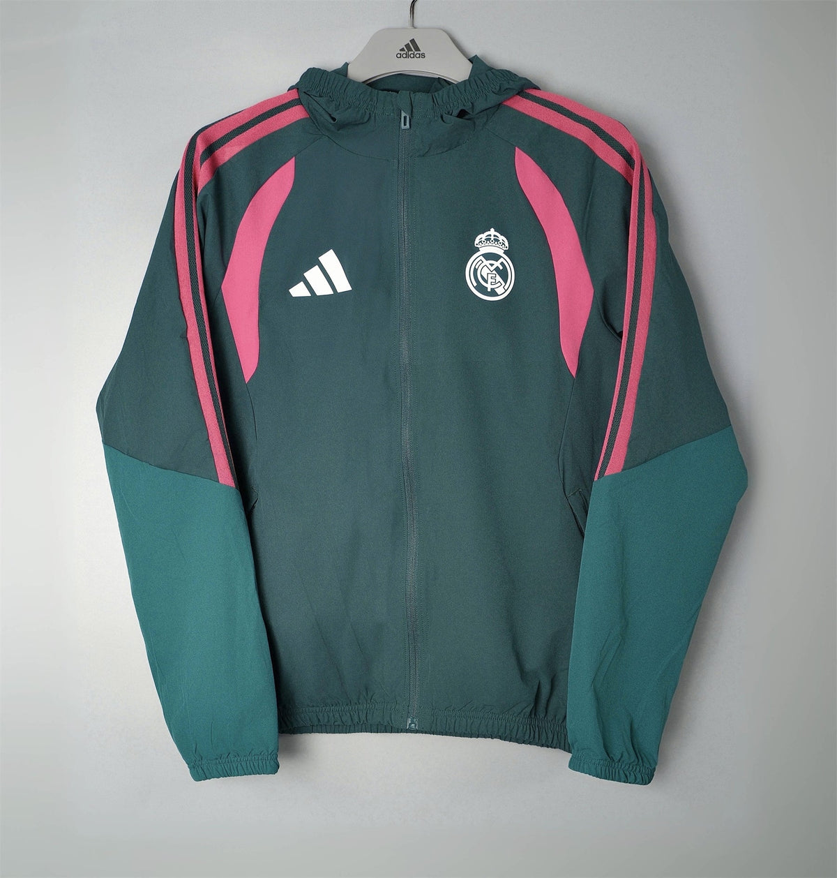 Real Madrid Veste Coupe-Vent – Verte et rose – vue avant