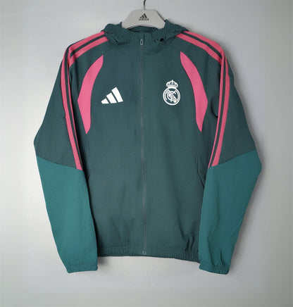 Real Madrid Veste Coupe-Vent – Verte et rose – vue avant