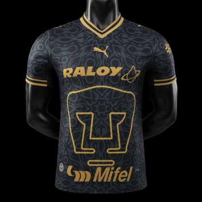Pumas UNAM Maillot Extérieur 26/27 – Version Player – Noir et or – vue avant