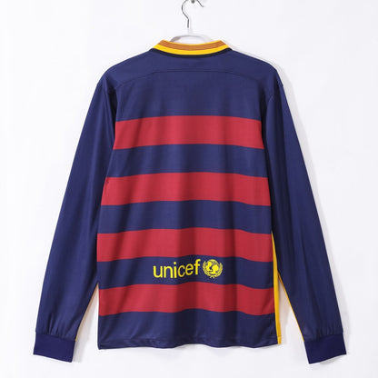 Barcelone Maillot Manches Longues Domicile Rétro 2015/2016