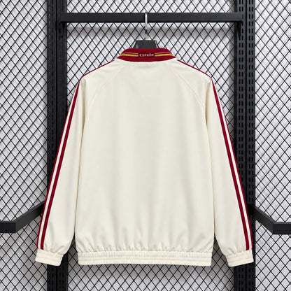 Espagne Veste Coupe-Vent – Écru et bordeaux – Col polo – vue arrière