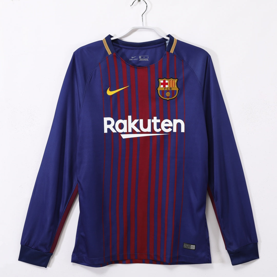Barcelone Maillot Manches Longues Domicile Rétro 2017/2018