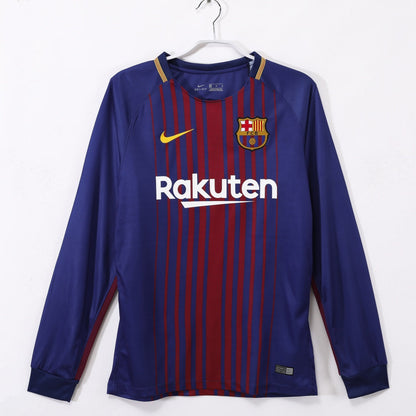 Barcelone Maillot Manches Longues Domicile Rétro 2017/2018