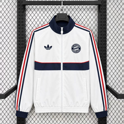 Bayern Munich Veste Coupe-Vent – Blanche et bleu marine – vue avant